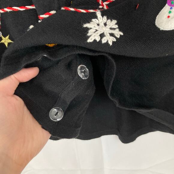 VTG Studio Joy Womens L Christmas Holiday Embroidered Sweater Art to Wear Winter - Picture 9 of 11